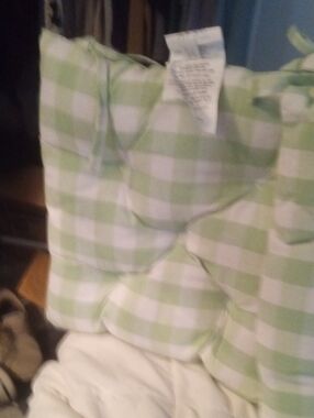 Soft Green Check Bath Pillow - Women Bath & Body